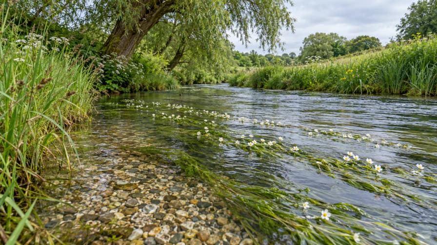 Chalk Stream with Trailing Water Crowfoot jigsaw puzzle