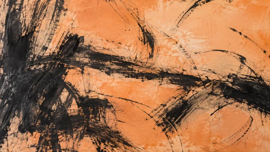 Charcoal Marks across Apricot jigsaw puzzle