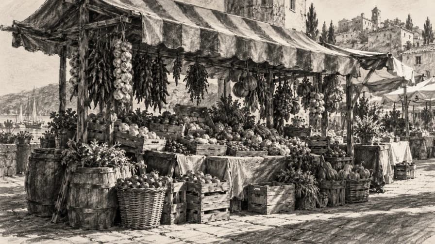 Charcoal Study of a Market Stall jigsaw puzzle