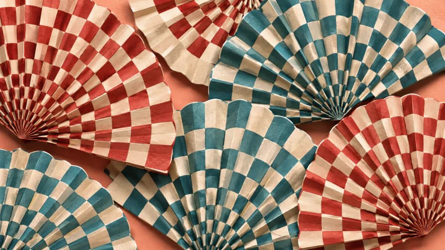 Checkerboard Paper Fans jigsaw puzzle