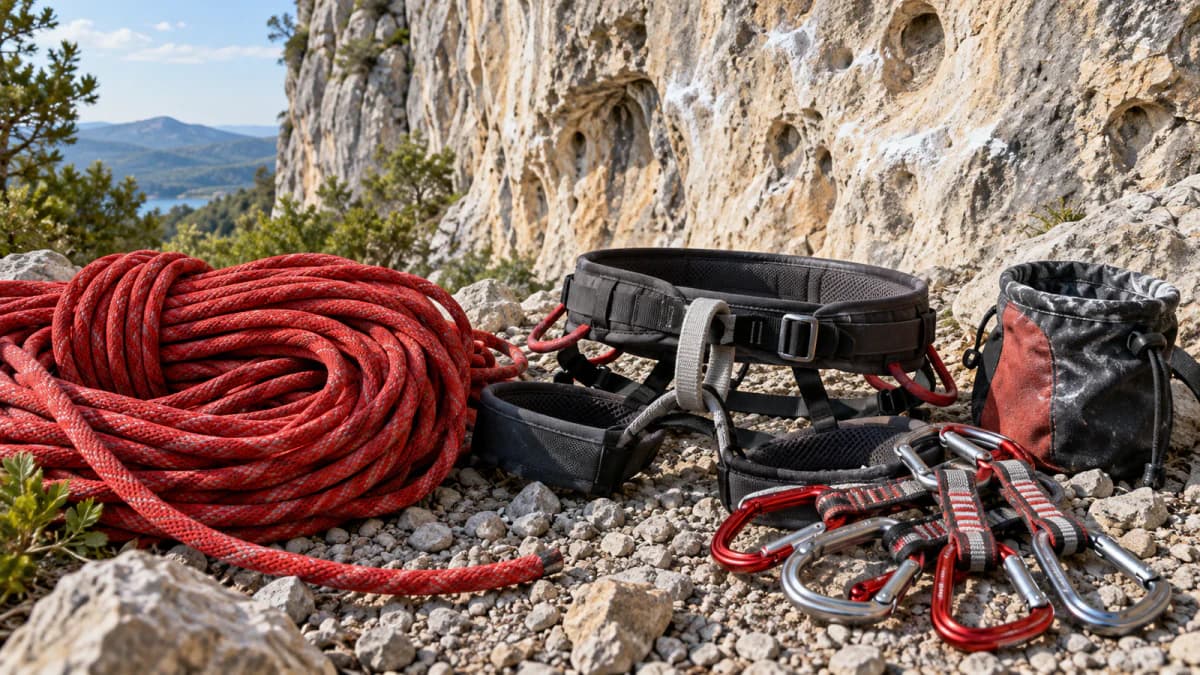 Climbing Rope on a Limestone Wall jigsaw puzzle preview