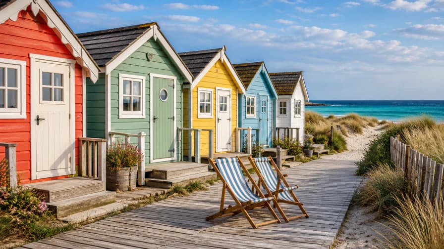 Colorful Beach Huts jigsaw puzzle preview