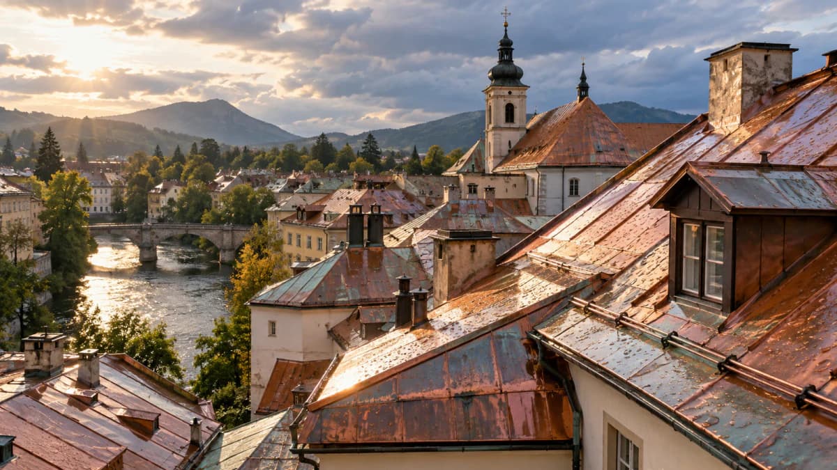 Copper Roofs after Rain jigsaw puzzle preview