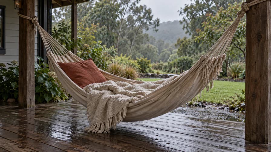 Cotton Hammock on a Rainy Porch jigsaw puzzle