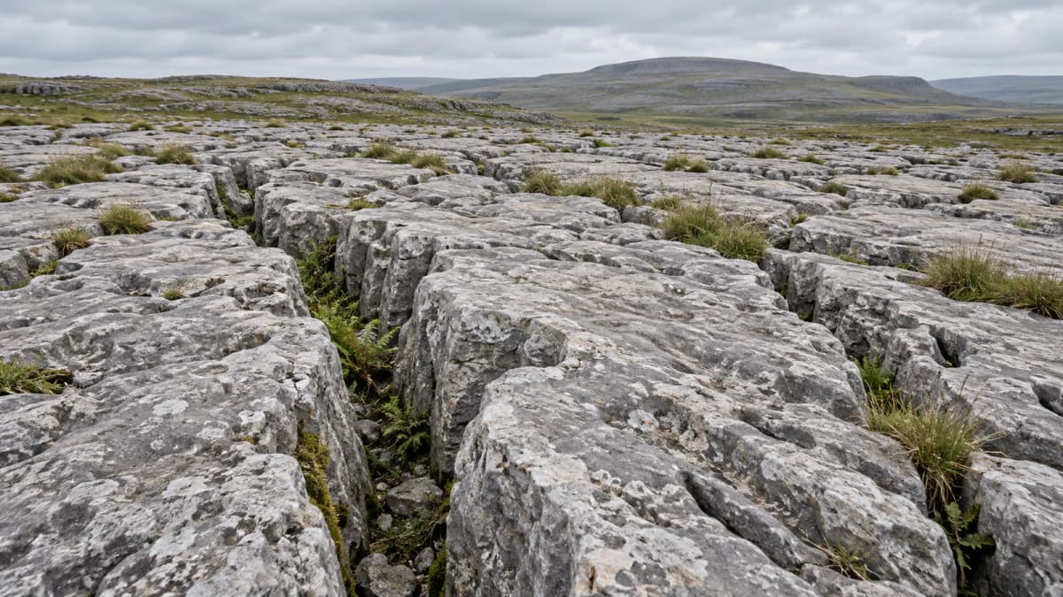 Deep Fissures in a Limestone Pavement jigsaw puzzle preview