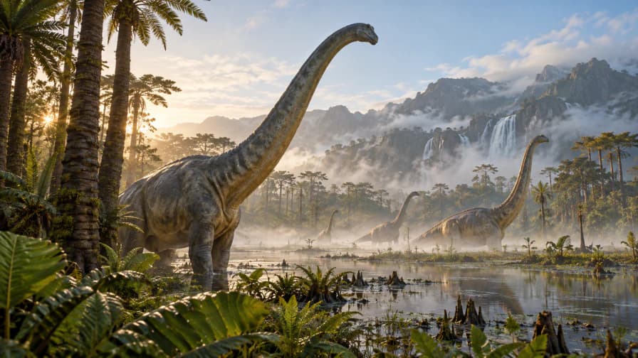 Diplodocus in the Mist jigsaw puzzle preview