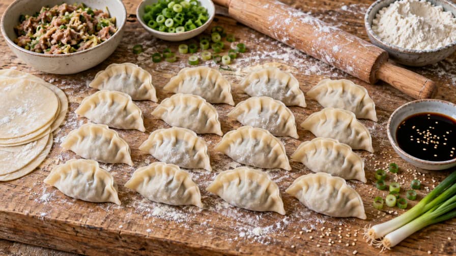 Dumplings on a Flour-Dusted Board jigsaw puzzle preview