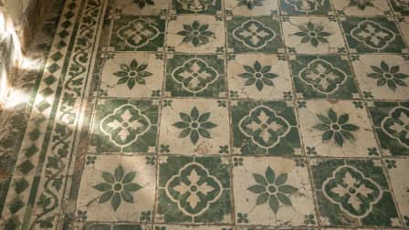 Encaustic Tile Floor in Green and Cream jigsaw puzzle