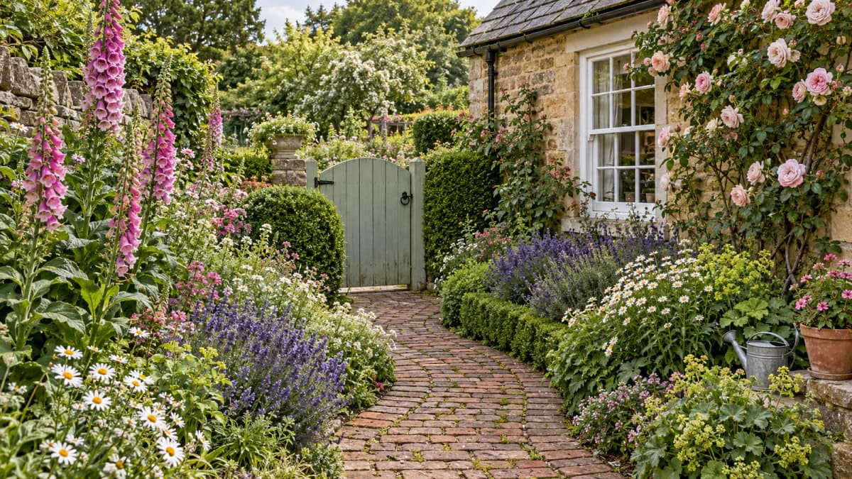 English Cottage Garden Path jigsaw puzzle preview