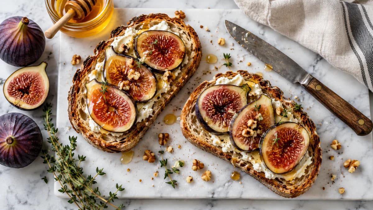 Fig Toast on a Marble Board jigsaw puzzle preview
