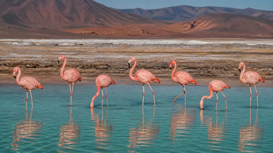 Flamingos on a Salt Lagoon jigsaw puzzle preview