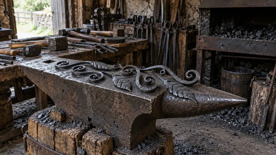 Forged Iron Scrolls Cooling on a Blacksmith's Anvil jigsaw puzzle
