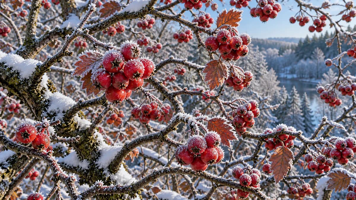 Frosted Red Berries in Winter jigsaw puzzle preview