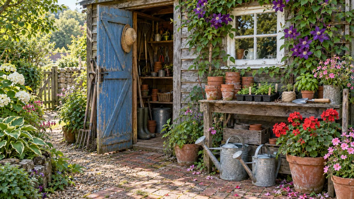 Garden Shed with Flower Pots jigsaw puzzle preview
