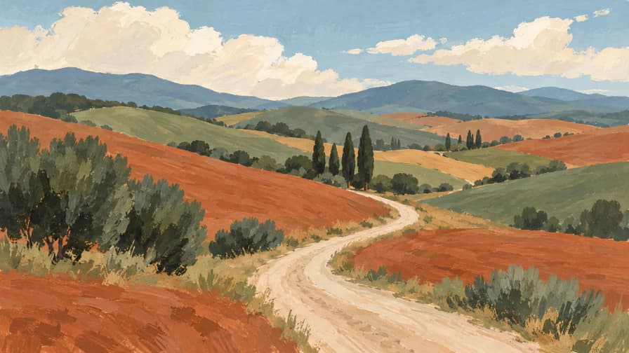 Gouache Hills in Terracotta and Sage jigsaw puzzle