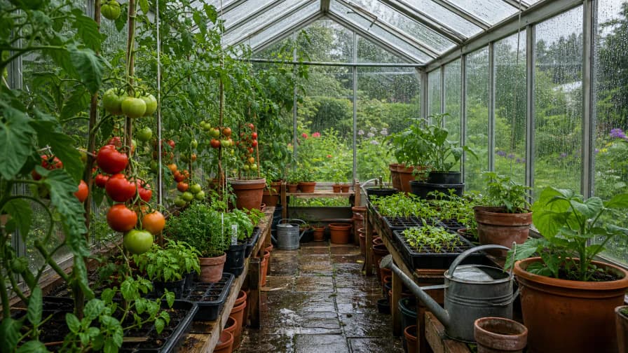 Greenhouse in the Rain jigsaw puzzle preview