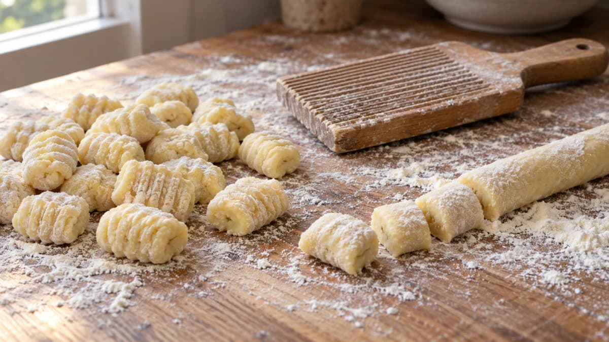 Handmade Gnocchi on a Floured Board jigsaw puzzle preview