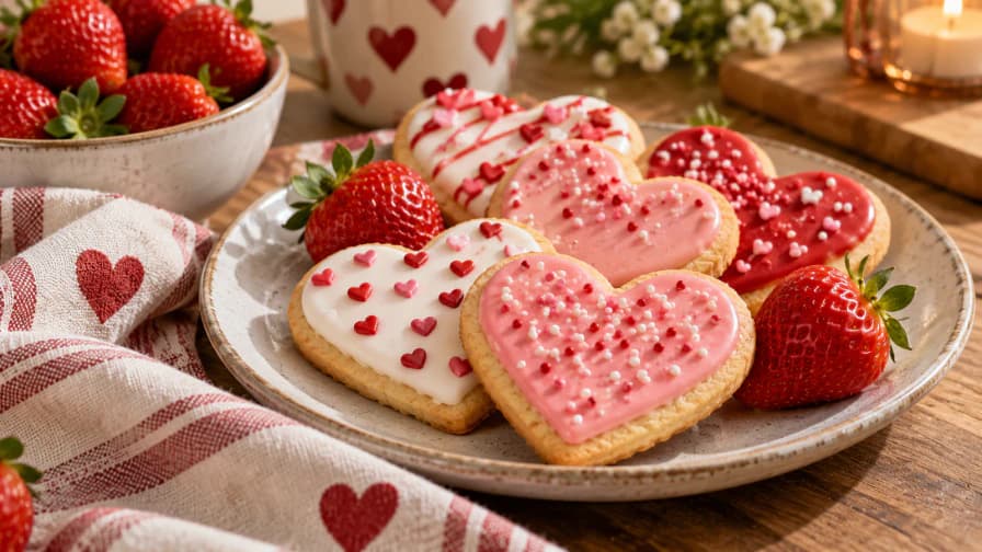 Heart-Shaped Cookies on a Plate jigsaw puzzle preview