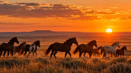 Herd at Sunset on the Prairie jigsaw puzzle