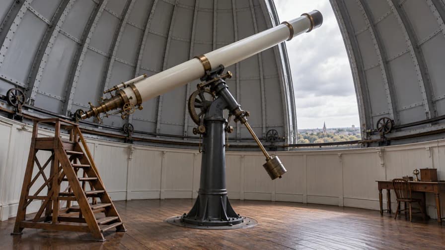 Historic Refractor Telescope beneath an Open Dome Slit jigsaw puzzle