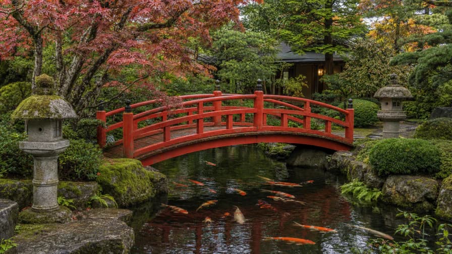 Japanese Garden Bridge jigsaw puzzle preview