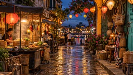 Lanterns along a Narrow Night Market jigsaw puzzle