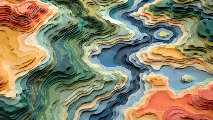 Layered Topographic Color Lines jigsaw puzzle