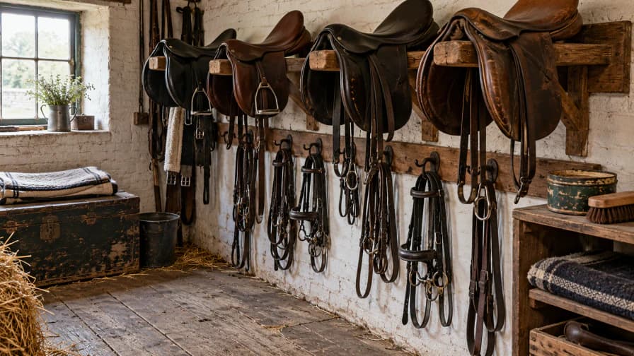 Leather Saddles and Bridles in a Stable Tack Room jigsaw puzzle