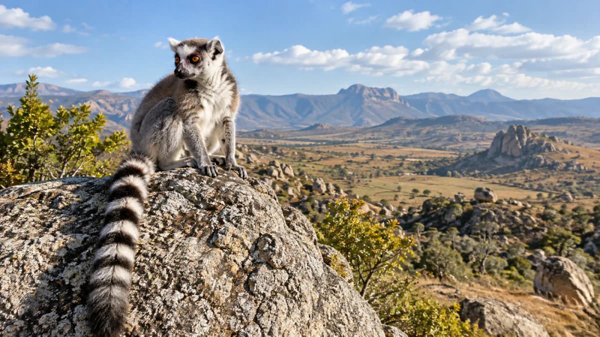 Lemur on a Granite Outcrop jigsaw puzzle preview