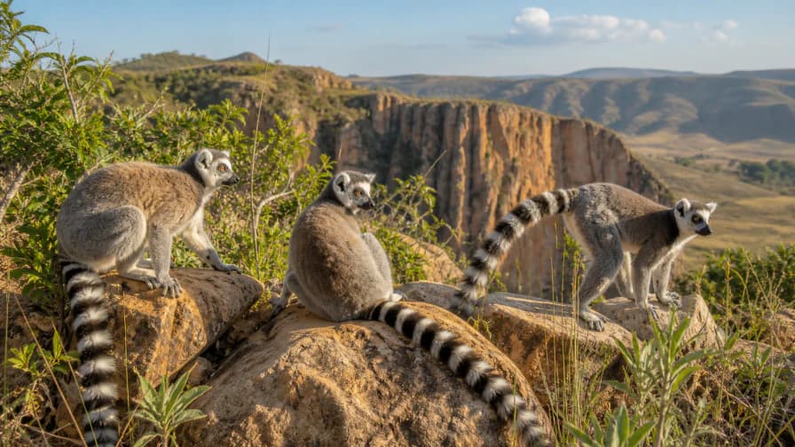 Lemurs in Madagascar jigsaw puzzle preview