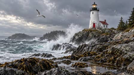 Lighthouse after a Rough Tide jigsaw puzzle