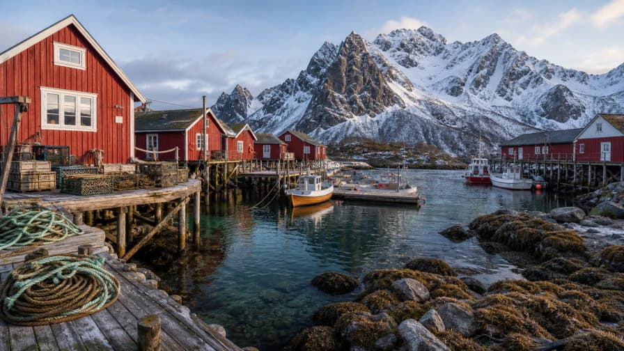 Lofoten Fishing Village jigsaw puzzle preview