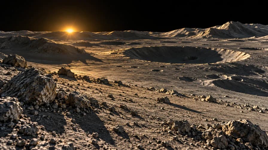 Lunar Crater Shadows at Sunrise jigsaw puzzle preview