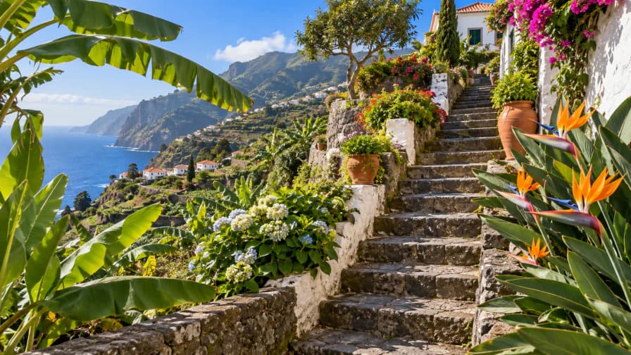 Madeira Hillside Garden Steps jigsaw puzzle preview