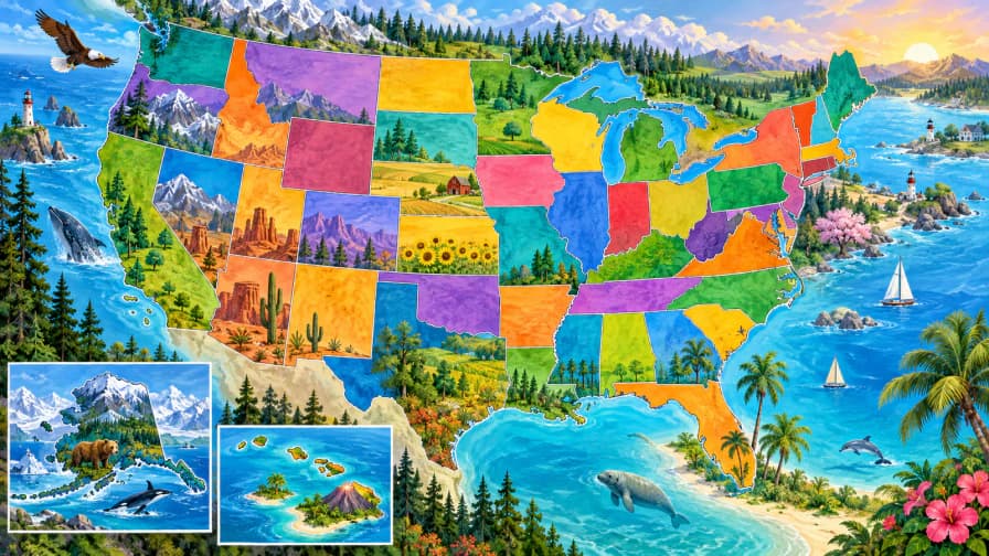 Map of the United States jigsaw puzzle preview