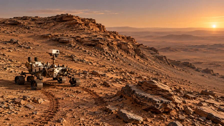 Mars Rover at a Dusty Ridge jigsaw puzzle