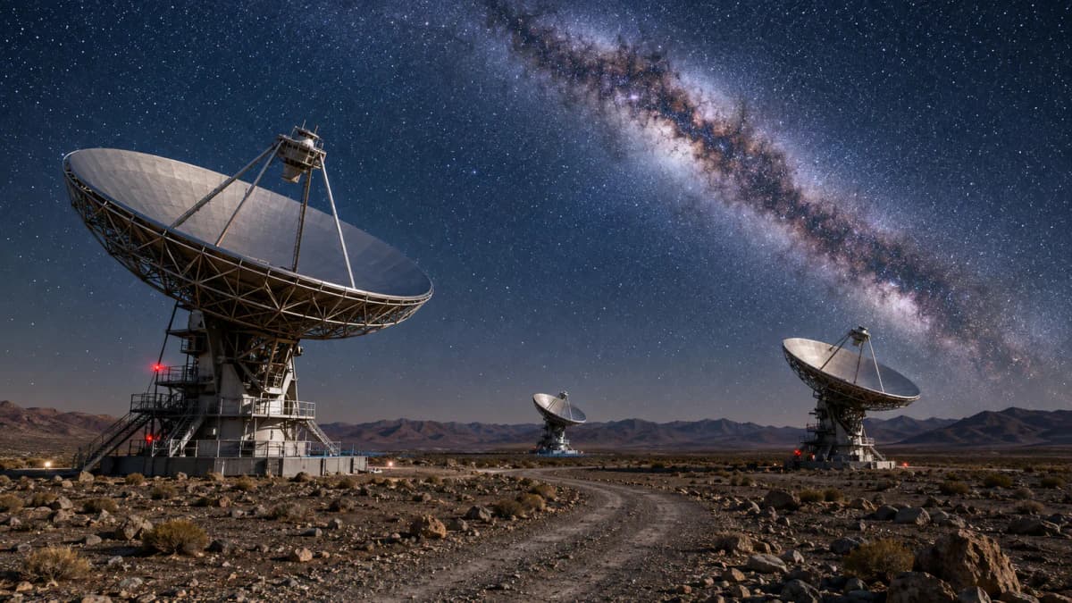 Milky Way over Radio Telescopes jigsaw puzzle preview