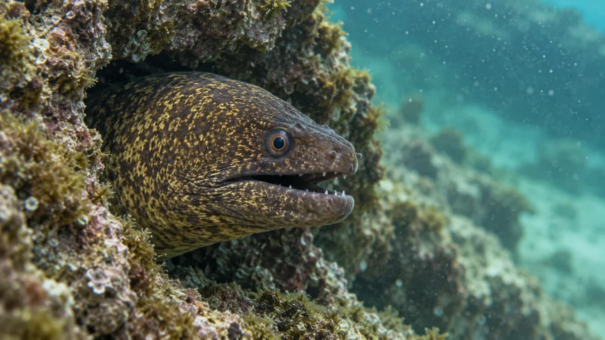 Moray Eel in a Rocky Crevice jigsaw puzzle preview