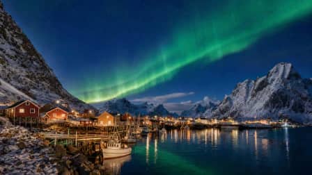 Northern Lights over Norway jigsaw puzzle