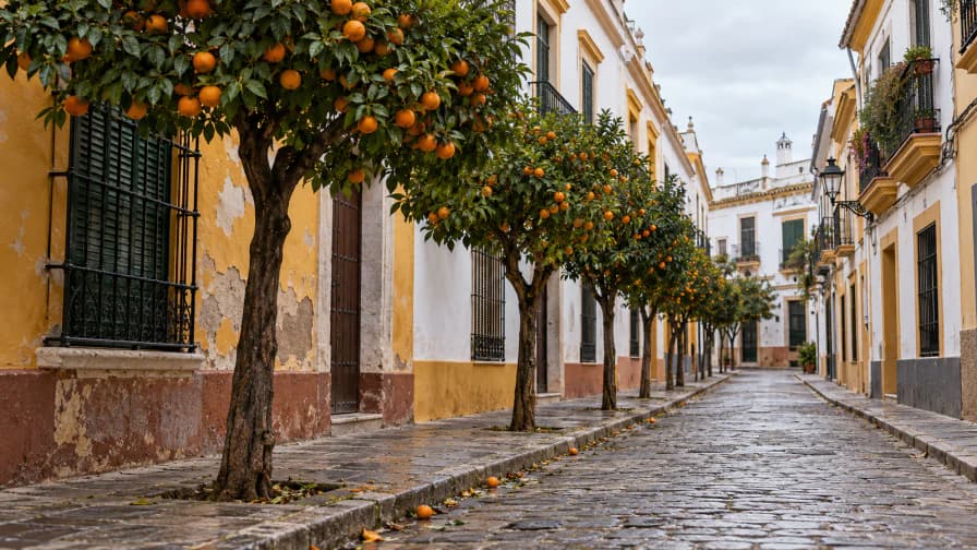Orange Trees Lining a Street in Seville jigsaw puzzle