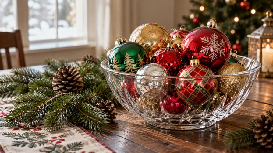 Ornaments in a Glass Bowl jigsaw puzzle preview
