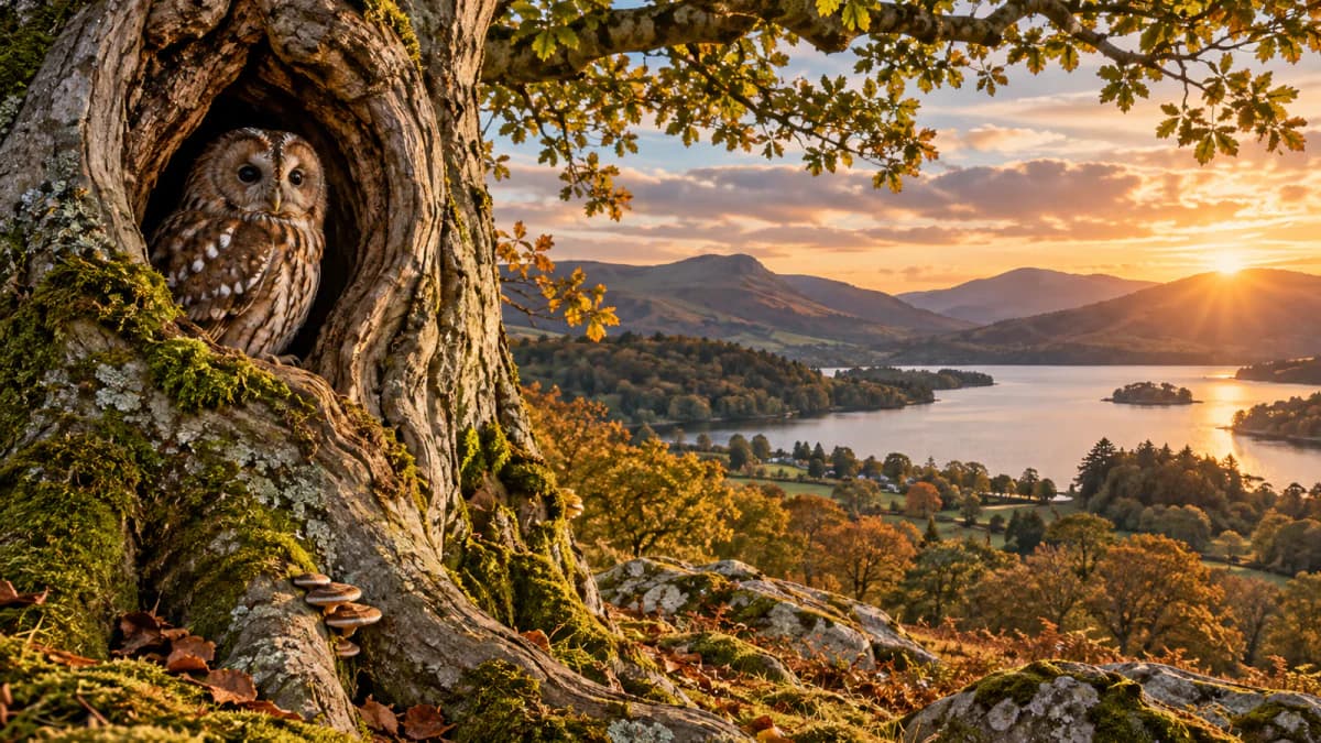 Owl in a Hollow Beech jigsaw puzzle preview