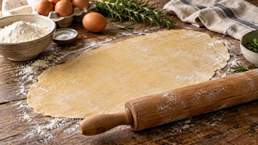 Pasta Dough beside a Wooden Rolling Pin jigsaw puzzle preview