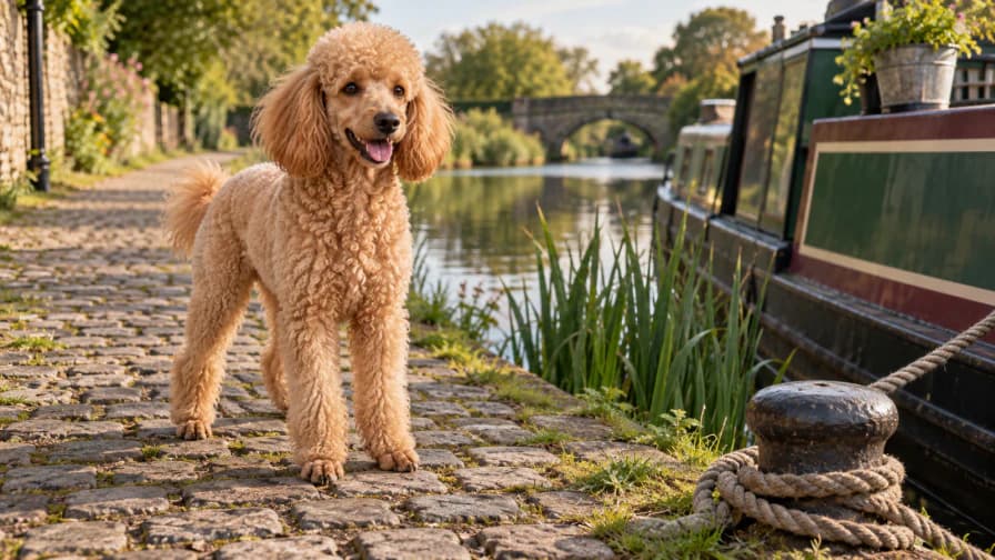 Poodle on a Canal Towpath jigsaw puzzle preview
