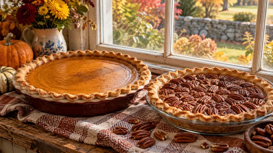 Pumpkin and Pecan Pies on a Windowsill jigsaw puzzle preview