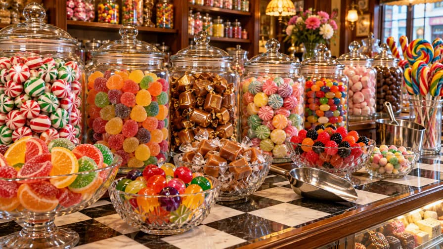 Rainbow Candy Shop Jars jigsaw puzzle preview
