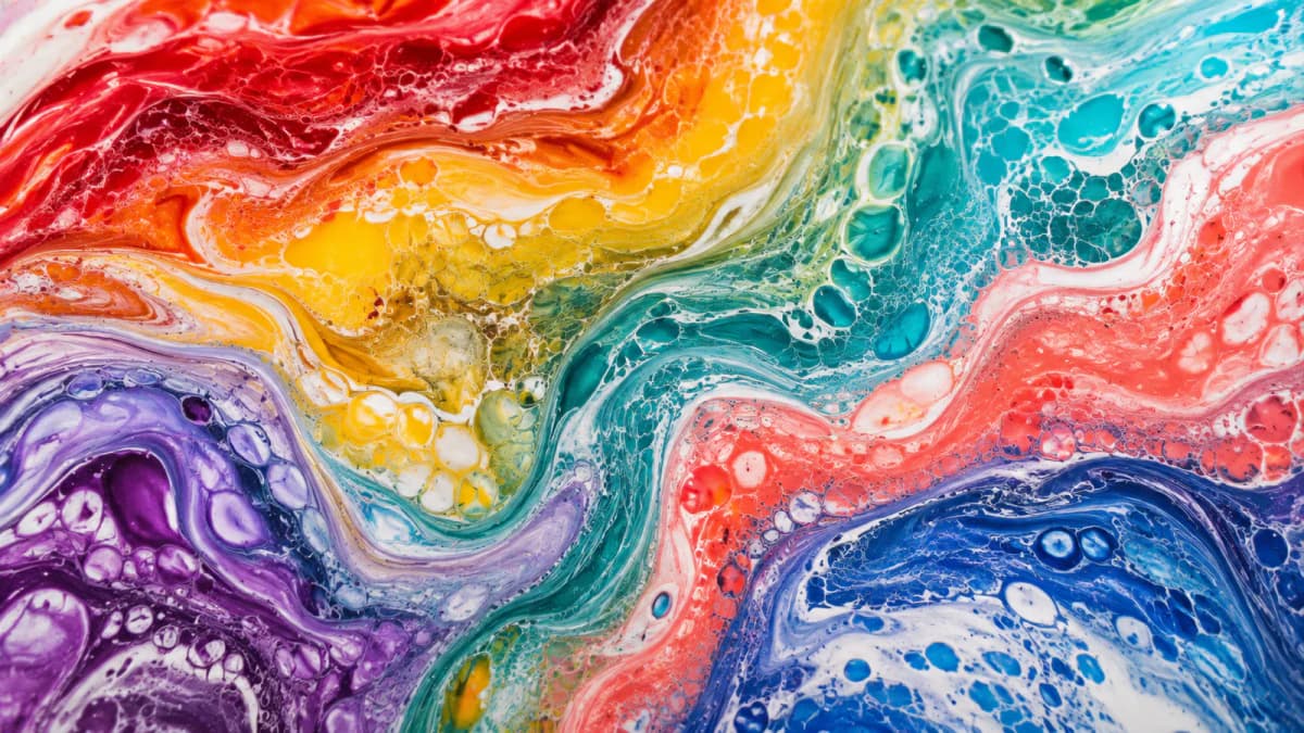 Rainbow Paint Pour jigsaw puzzle preview