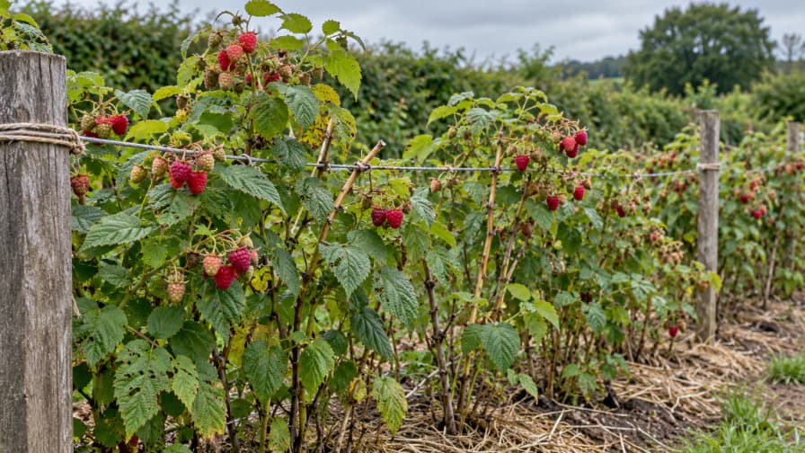 Raspberry Canes Tied along Garden Wires jigsaw puzzle