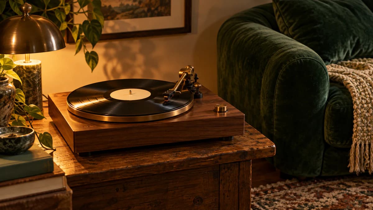 Record Player beside a Velvet Sofa jigsaw puzzle preview