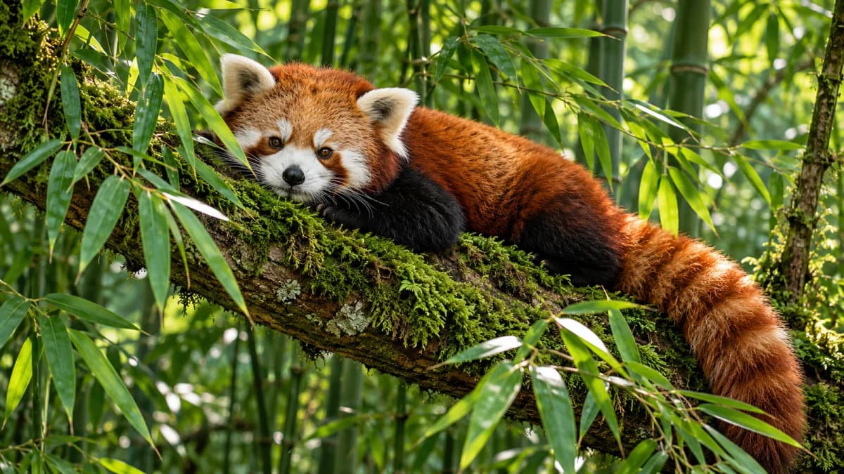 Red Panda among Bamboo Leaves jigsaw puzzle preview